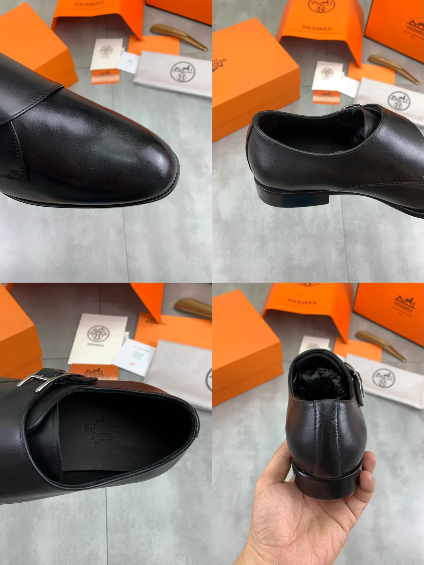 Factory price P940 💰💎💎💎 Original genuine leather outsole Brand: Hermès Grade: Same as the official website Original quality materials: Original soft calfskin Water-dyed cowhide lining Original Italian genuine leather outsole Style categories: Men's fashion Formal casual leather shoes Slip-on men's shoes series Young fashion European and American trends British style Code number: 39-45 (38.46 can be customized)